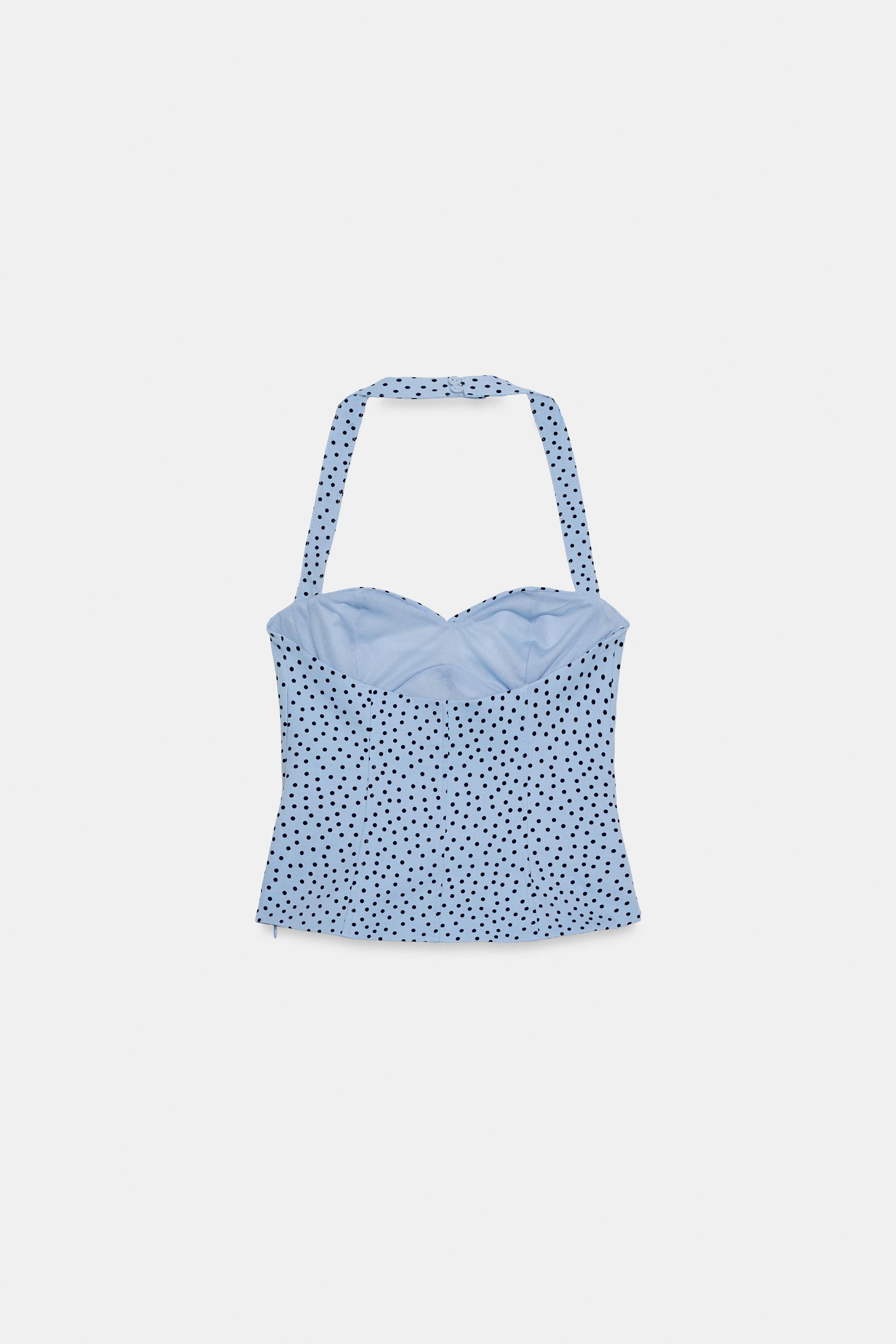 TOP HALTER À POIS